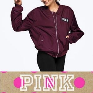 Victoria's Secret PINK Flight Jacket Bomber Jacket Vintage Zip up Nylon NWT